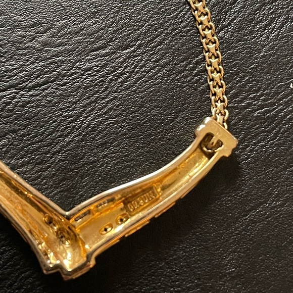 BR SUN Rhinestone and Gold Necklace 16”, Gorgeous! - Picture 8 of 9